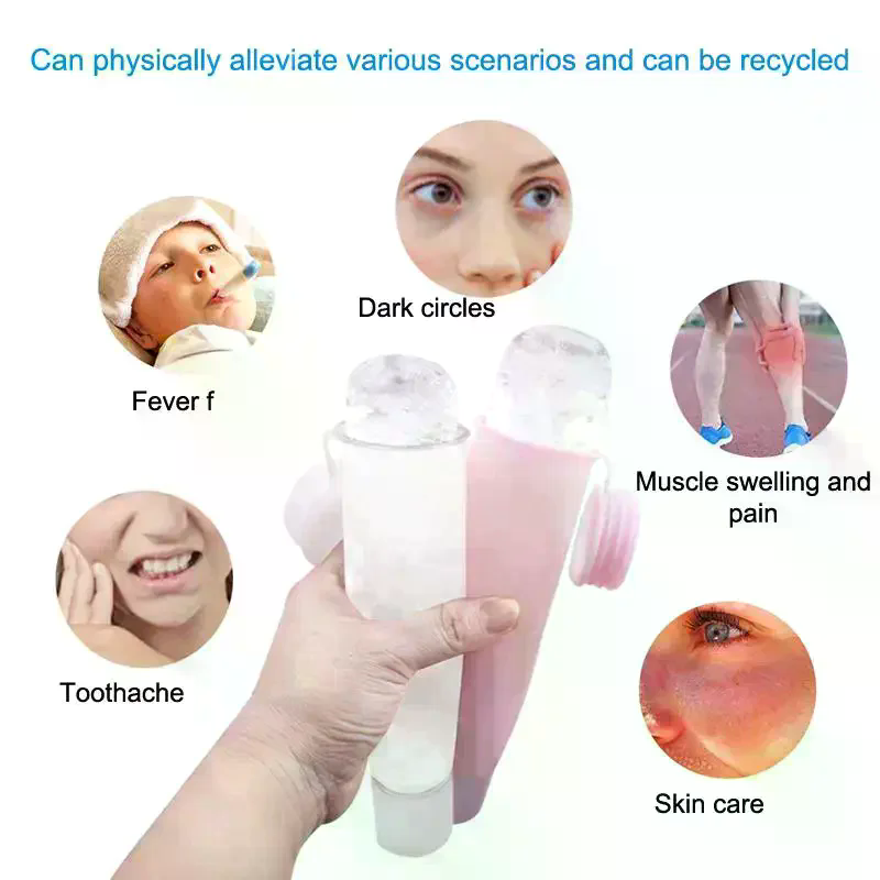 Face Ice Roller Puffiness - 실리콘 큐브 모양의 얼음 롤러, 얼굴에