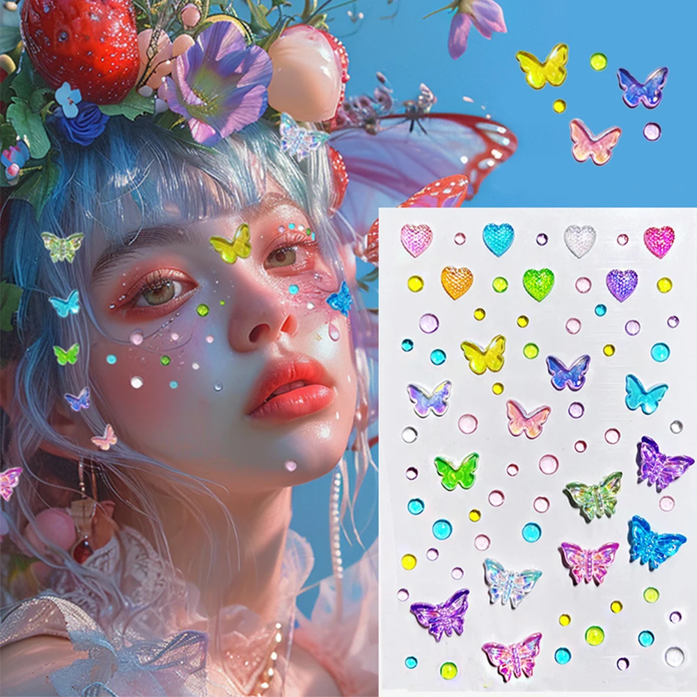 크리스탈 라인스톤 나비 글리터 스티커 반짝이는 오로라  - Makeup 리뷰 및 가격